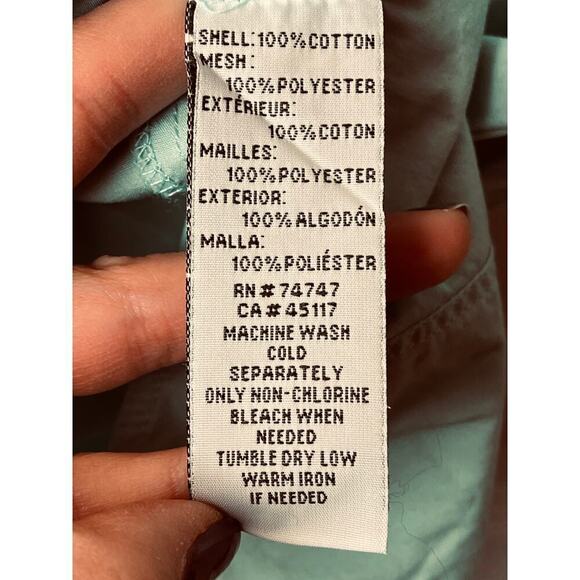 World Wide Sportsman Blue Green Short Sleeve Button Up Shirt Men's Size M NWT - Picture 5 of 5